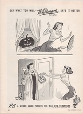 Whitman's 1948 Vintage Print Ad Halloween Sampler Candy Retro Art picture