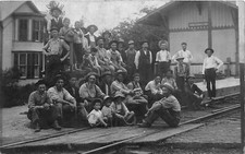 J52/ Stoutsville Ohio RPPC Postcard c10 Railroad Depot Occupational Lancaster265 picture