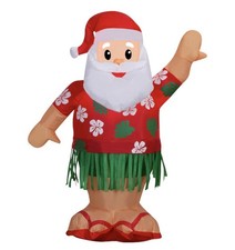 8251512 Holiday Living Santa 3.5 FT Hawaiian Christmas Inflatable Lighted NEW picture