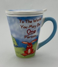 Ambiance Conversation Mug with Lid - To The World You May Be One Person Design picture