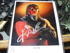 WWE KANE 8 X 10 AUTOGRAPHED COLOR PHOTO PROMO PHOTO FACE MASK RARE picture