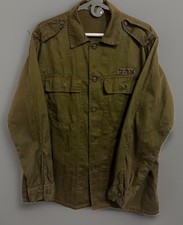 Israeli Defense Force (IDF) Vintage Combat Button Up Shirt, Uniform Army Green picture