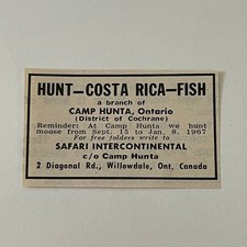 Safari Intercontinental Camp Hunta Willowdale Ontario 1966 Magazine Ad SAH3-S15 picture
