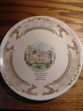 Calender Plate 1911 Bisbee Arizona With Picture Of Washington's Old Home Mt. Ver picture