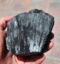10.6cm GEM TOURMALINE SCHORL SHINY CRYSTALS PERU MINERAL SPECIMEN WB28 picture