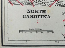 Vintage 1893 NORTH CAROLINA Map 13