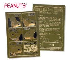 SNOOPY PEANUTS * 50th ANNIVERSARY * Officially Licensed Genuine 23K GOLD Card picture