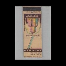 Matchbook Cover Hotel Hamilton New York NY picture