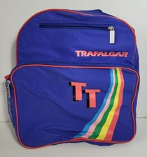 Vintage Trafalgar Travel Backpack Shoulder Bag Blue Single Strap 80's Rainbow picture
