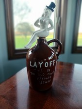 Vintage Lay Off This Old Mans Private Stuff Lady Stopper Jug Decanter picture