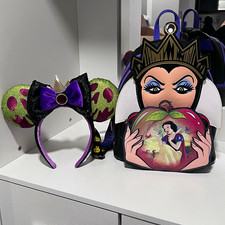 Loungefly Disney Evil Queen Snow White Mini Backpack & Minnie Ears Headband Set picture