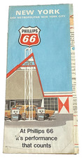 1970 Phillips 66 New York Road Map Metropolitan NYC Buffalo Niagara Falls picture