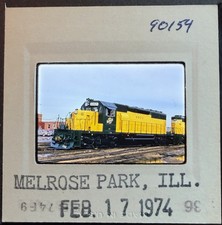*1974 35mm Train/Railroad Slide 6821, Chicago & North Western, Melrose Park, IL picture