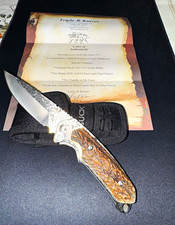 Buck 277 Triple-R-Knives Custom ATS-34 Elk Horn Alpha Hunter Folding Chip-Flint picture