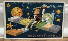 Antique Postcard The Cigarette Fiends Dream Anthropomorphic Moon Surreal picture