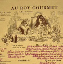 1967 Au Roy Gourmet Restaurant Menu Victor Daniel Chef Place Des Victoires Paris picture