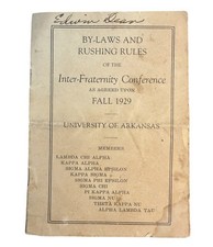 1929 Pi Kappa Alpha By Laws And Rushing Rules Fraternity University Of Arkansas picture