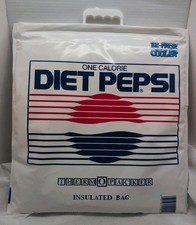 Vintage 1980s Pepsi & Diet Pepsi Double Sided Thermopacker Insulated Cooler Bag picture