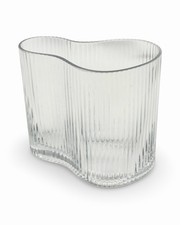 Vintage Ribbed Crystal Alvar Aalto Style Vase picture