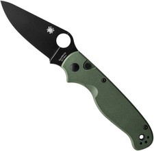 Spyderco ButtonUp Knife C275GPGRBK Black Plain Edge 8Cr13MoV Blade OD Green G-10 picture