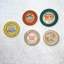 Lot of 5 Vintage NOS Milk Bottle Caps Brookside Stueber's Hopkins Thiele's picture