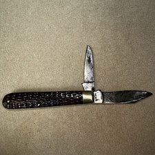 Vintage CASE TESTED XX 1920-1940 Jigged Bone 2-Blade Pocket Knife Antique picture