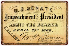 1868 Impeachment of Andrew Johnson Ticket vintage LOOK reproduction metal sign picture