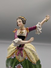 18c Antique German Ludwigsburg Porcelain Figurine Lady with Rose Rare Marked 8