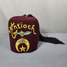 Vintage 40s 50s Shriners Fez ANTIOCH Temple Lou-Walt Co Fraternal Masonic Hat picture