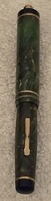 VINTAGE GREEN MARBLED WAHL FOUNTAIN PEN 14K GOLD NIB  picture