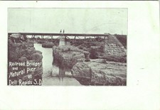 Dell Rapids SD South Dakota MEN On RAILROAD BRIDGE ca1900's Private Mailing Card picture
