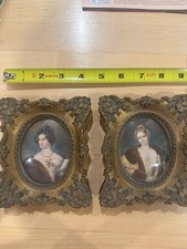 Vintage Cameo Creations 2 Ornate Gold Frames Victorian Portraits picture