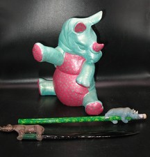Vintage 1970s Retro Ceramic Rhino Figurine Letter Opener Pencil Hugger Lot 3pc picture