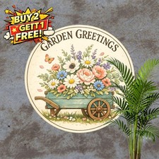 Welcome Friends Entryway Round Metal Sign Vintage Front Door Plaque 8x8 In picture