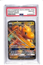 2019 POKEMON SUN & MOON UNIFIED MINDS #152 DRAGONITE GX UNIFIED MINDS PSA 10 picture