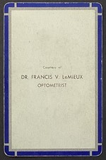 Dr. Francis LeMieux Optometrist Ad Vintage Single Swap Playing Card Joker picture