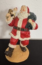 Vtg Department 56 Santa Claus w/ Bell & Mini Santa Elf Christmas Resin Figurine picture