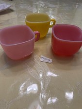 vintage glasbake square cups/mugs set of 3 picture