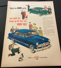 1949 Ford Custom Coupe & Sedan - Vintage Original Print Ad / Wall Art - CLEAN picture