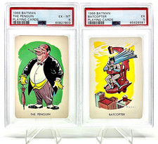 1966 BATMAN PLAYING CARDS - The Penguin & Batcopter - PSA 6 + PSA 5 (Super Rare) picture