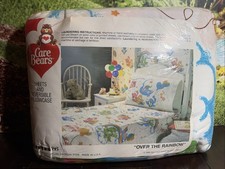 Vintage 1983 Care Bears Over The Rainbow Bibb Co Twin 3pc Bed Sheet Set NEW NIP picture
