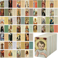 240 PCS Catholic Saint Prayer Cards Bulk Holy Prayer Cards for Peace Mass Devoti picture
