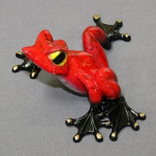 Bronze Frog Statue Figurine Amphibian Art Sculpture Wildlife Frogs Nature Signed picture