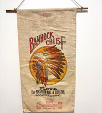 Bannock Chief Advertising Flour Sack Canvas Pocatello Idaho Original vintage picture
