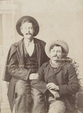 c. 1880's Two Affectionate Cowboys Cabinet Photograph picture