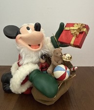 RARE Vintage Disney Mickey Mouse Santa Claus Fabriche Christmas Kurt Adler picture