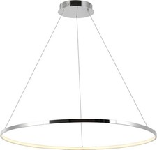 JONATHAN Y Brice 35in Modern Round Integrated LED Pendant Light Chrome picture