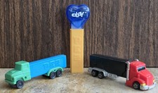 3Pc Vintage Pez Dispenser Bundle ~ Ebay Heart~Red/Black Truck~Green/Blue Truck picture