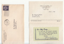 1955 Harry McCluskey MD Postmarked Late Payment Notice East Orange NJ picture