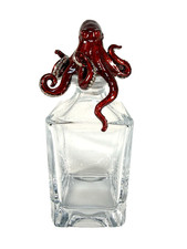 Deakin & Francis Solid Sterling Silver Red Octopus Crystal Decanter RARE Authent picture